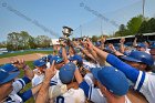 Baseball vs Babson  Wheaton College Baseball players celebrate their victory over Babson to win the NEWMAC Championship for the third year in a row. - (Photo by Keith Nordstrom) : Wheaton, baseball, NEWMAC